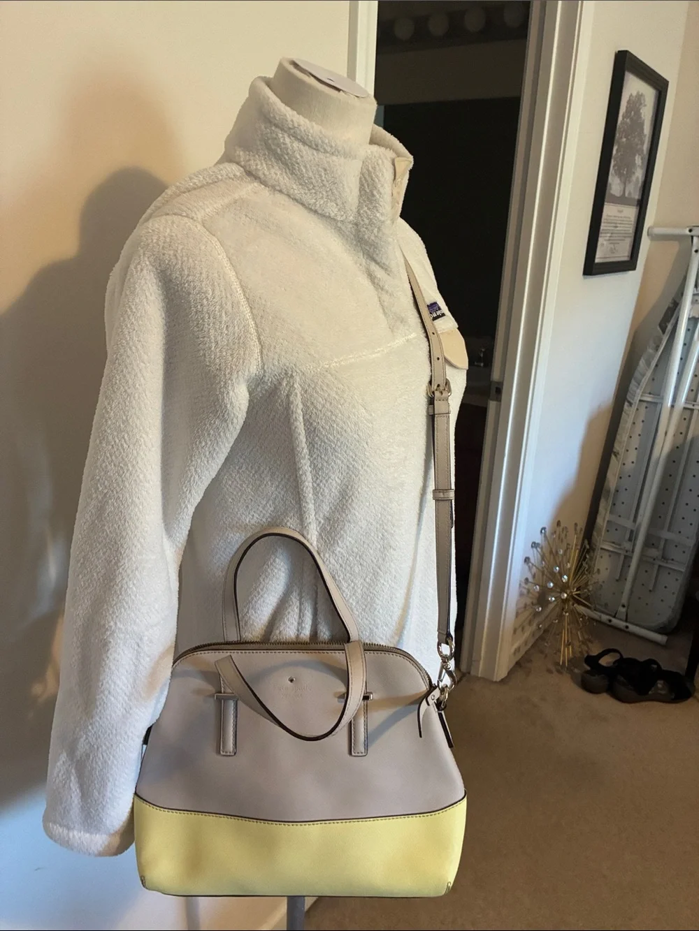 kate spade Cedar Street Maise Handbag yellow & gray colorblock satchel crossbody
